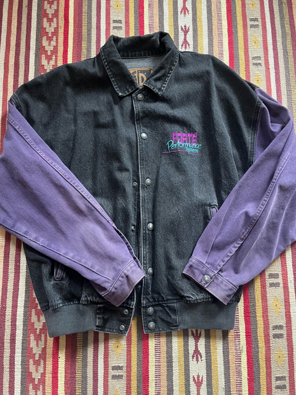 Black and Purple Denim Jacket